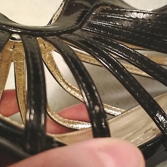 Avon Black Strappy Sling Back Heels Size 10 - Picture 9 of 11